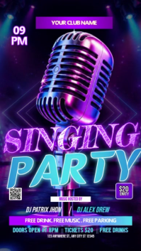 Purple Singing Party Instagram Reel Template