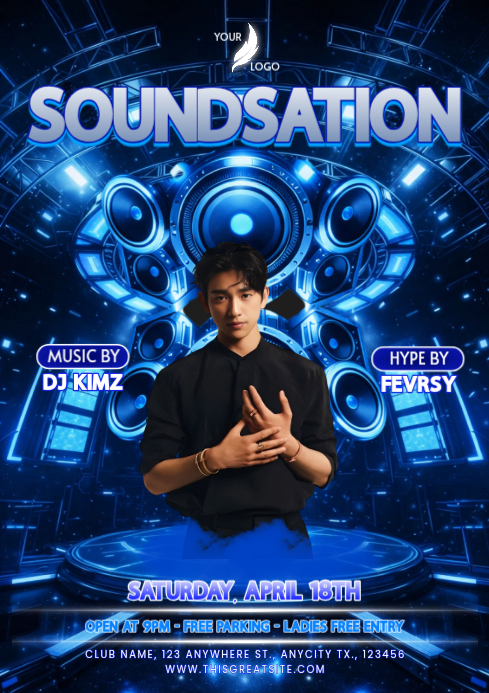 Copy of Purple Neon Soundsation Club Event A4 | PosterMyWall