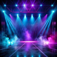 Purple Neon Stage Lighting  Instagram Post template