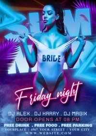 Purple Neon Summer A6 template