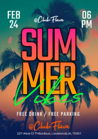 Purple Neon Summer Party A5 Video template