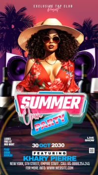 Purple Neon Summer Party Instagram Story template
