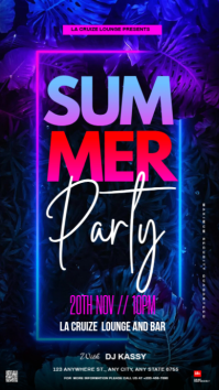 Purple Neon Summer Vibes  Instagram Story template