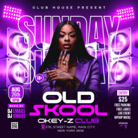 Purple Old Skool Hip Hop Party Instagram 帖子 Template