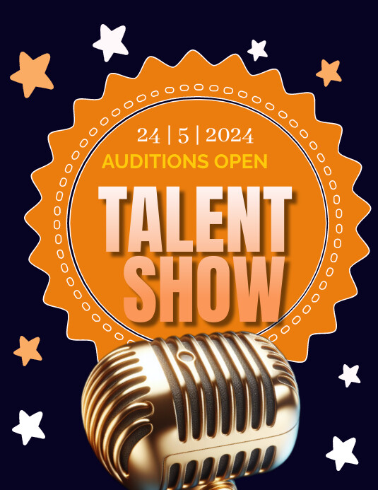 Purple Neon Talent Show Flyer (us Letter) template