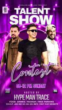 Purple Neon Talent Show Instagram Story Instagram-Story template
