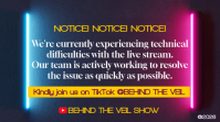 Purple Technical Difficulties Notice YouTube Thumbnail Template