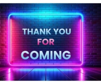 Purple Neon Thank You  Medium Rectangle template