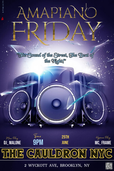 Purple Neon This Image Is A Striking And Dynamic Flyer For An "amapiano Friday" Event Pinterest Grap template