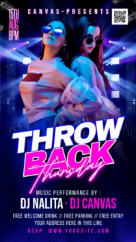 紫色 Throwback Music Event Instagram Reel Template
