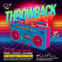 Purple Neon Throwback Party Instagram Post template
