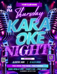 Purple Karaoke Night Event Ulotka Template