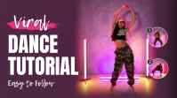 Purple Neon Tiktok Dance Tutorial YouTube Thumbnail YouTube-thumbnail template