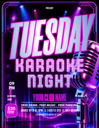 Violet Karaoke Night Ulotka Template