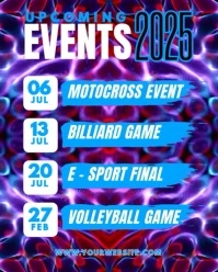 Purple Neon Upcoming Events Instagram Portrait template