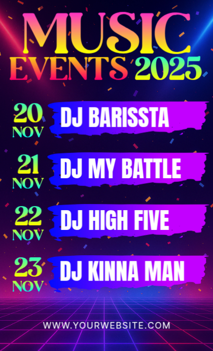 Purple Neon Upcoming Events Legal As Template | PosterMyWall