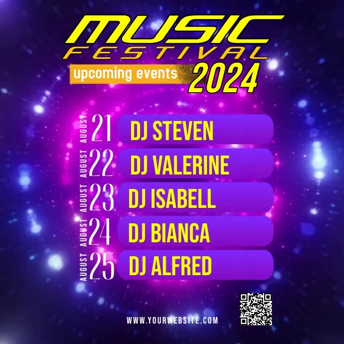 Purple Neon Upcoming Events Pos Instagram Template | PosterMyWall