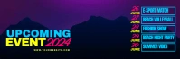 Purple Neon Upcoming Events Tajuk Twitter template
