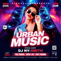 Purple Neon Urban Music Event Instagram Post template