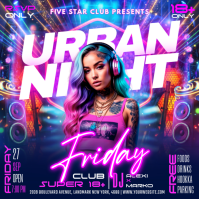 Paars Urban Night Club Event Instagram-opslag Template