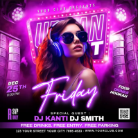 Morado Urban Night Party Instagram-opslag Template