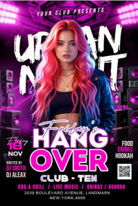 Preto Urban Nightclub Event Плакат Template