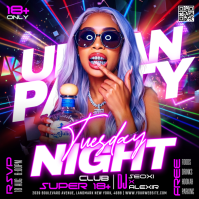Purple Urban Party Instagram Plasing Template