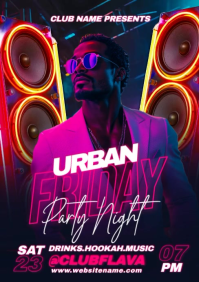 Purple Neon Urban Party Night A5 Video template