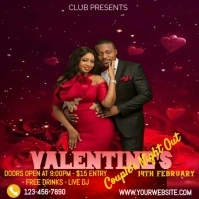 Purple Neon Valentine's Couples Night Out  Square (1:1) template