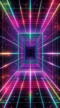 Purple Neon Vortex Tunnel  Instagram Story template