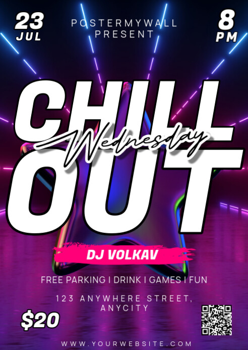 Purple Neon Wednesday Chillout A6 template