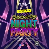 Purple Neon Wednesday Night Party Pos Instagram template