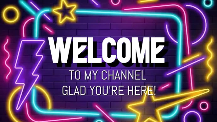 Purple Neon Welcome Channel Display Digital Display Video Template ...