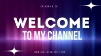 Purple Neon Welcome To My Channel  Digital Display (16:9) template