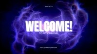Purple Neon Welcome To My Channel Tampilan Digital (16:9) template