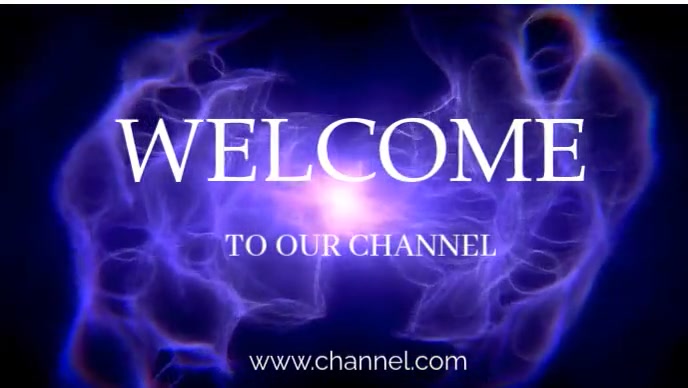 Purple Neon Welcome To Our Channel  Youtube Thumbnail template
