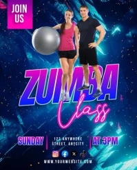 Purple Neon Zumba Classes Instagram Portrait template
