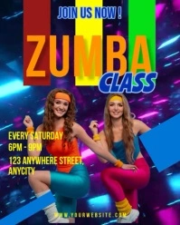 Purple Neon Zumba Classes Instagram Portrait template