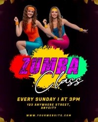 Purple Neon Zumba Classes Instagram Portrait template