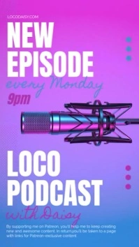 Purple New Podcast Episode Instagram Story Vi template