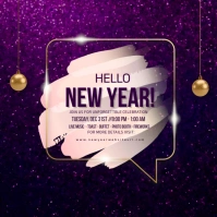Purple New Year Card Instagram Post template