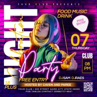 Purple  Night Party  Square (1:1) template