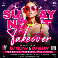 Purple Nightclub Event Square Video Quadrado (1:1) template