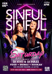 Purple Nightclub Party A3 Video template