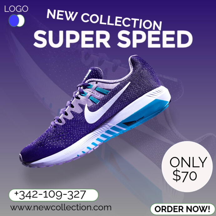 Purple Nike Canvas Shoe Instagram Post template