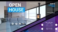 Purple Open House Digital Signage Ad Video Sampul Facebook (16:9) template