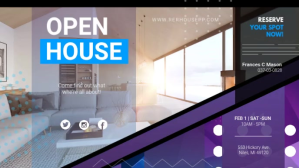 สีเทา Open House Event Facebook Cover Video Template