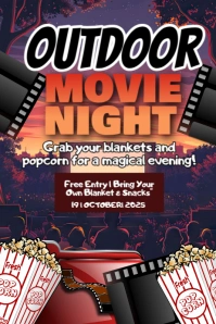 Purple Outdoor Movie Night Poster template