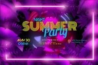 Purple Party event Cartaz template
