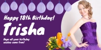Purple Pastel Happy 18th Birthday  Eventbrite Banner template